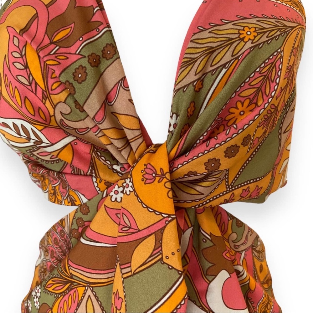 NWT Gianni Bini Ruby Paisley V-Neck Sleeveless Mini Dress 70's Style Cutouts Sz0 - Picture 11 of 15